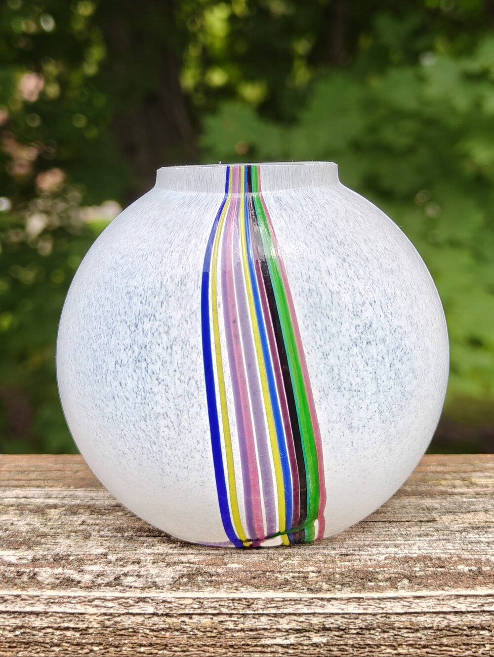 The Kosta Boda Art Glass Rainbow Miniature Decorative Vase by Bertil Vallien